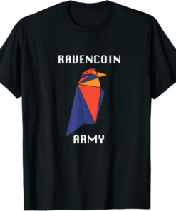 Ravencoin T-Shirt Army Altcoin Hodl Crypto Raven Bird Design