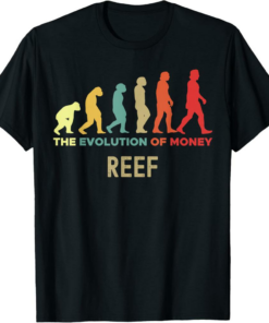 Reef T-Shirt Crypto The Evolution of Money Caveman