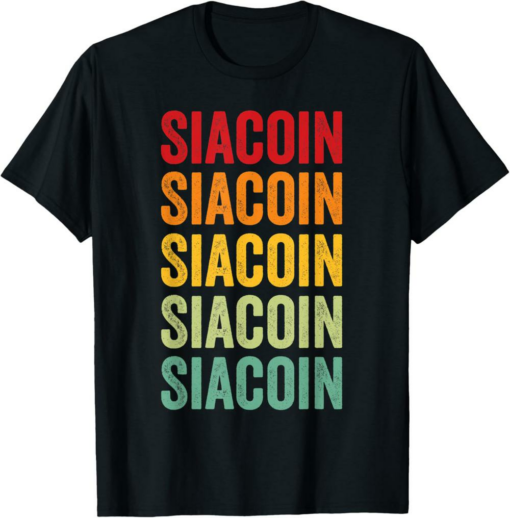 Siacoin T-Shirt Crypto Rainbow Text Design