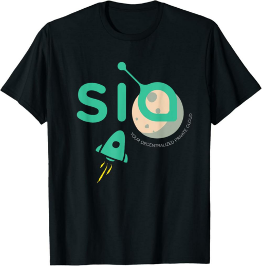 Siacoin T-Shirt To The Moon Crypto Rocket Blockchain