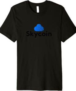 Skycoin T-Shirt Classic Black Blue Cloud Logo Premium