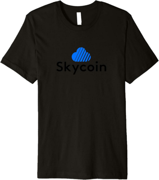 Skycoin T-Shirt Classic Black Blue Cloud Logo Premium