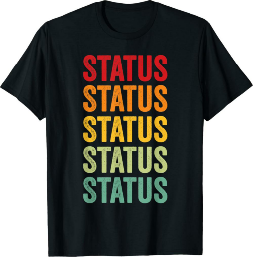 Status T-Shirt Crypto Rainbow Text Design