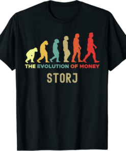 Storj T-Shirt Crypto The Evolution of Money Caveman
