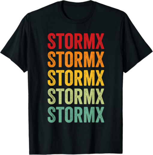 StormX T-Shirt Crypto Rainbow Text Design