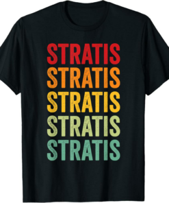 Stratis T-Shirt Crypto Rainbow Text Design