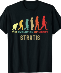 Stratis T-Shirt Crypto The Evolution of Money Caveman
