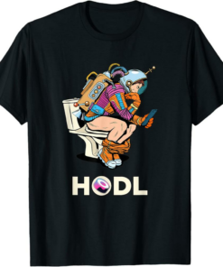 SushiSwap T-Shirt HODL Space Man On Toilet Merch