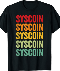 Syscoin T-Shirt Crypto Rainbow Text Design