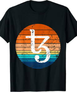 Tezos T-Shirt Cryptocurrency DeFi XTZ Crypto Vintage Sunset