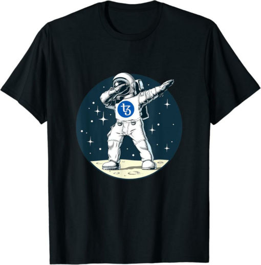 Tezos T-Shirt Cryptocurrency Talk Fun XTZ Dabbing Space Man