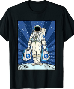 Tezos T-Shirt Cryptocurrency Talk To The Moon XTZ Space Man
