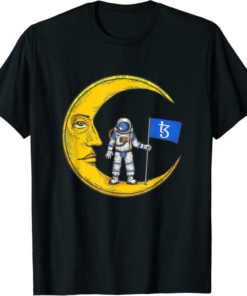 Tezos T-Shirt Logo Crypto Flag On Moon To Hodl XTZ Bull Market