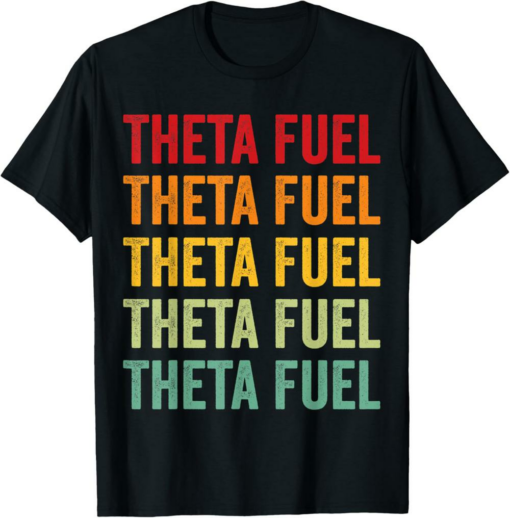 Theta Fuel T-Shirt Crypto Rainbow Text Design