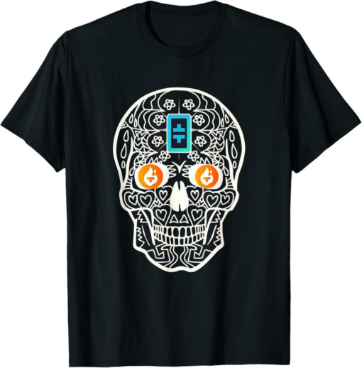 Theta Fuel T-Shirt Theta Hodl Crypto Tfuel Sugar Skull Logo