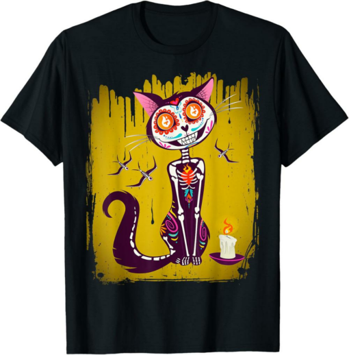 Theta Fuel T-Shirt Theta Hodl Tfuel Logo Cat Sugar Skull