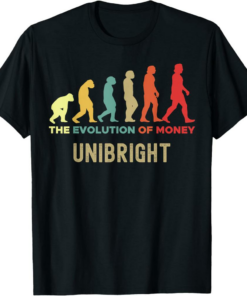 Unibright T-Shirt Crypto The Evolution of Money Caveman