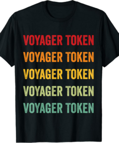 VGX Token T-Shirt Voyager Token Crypto Rainbow Text Design
