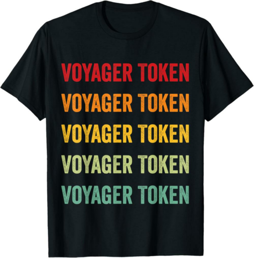 VGX Token T-Shirt Voyager Token Crypto Rainbow Text Design