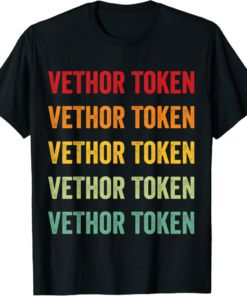 VeThor T-Shirt Token Crypto Rainbow Text Design