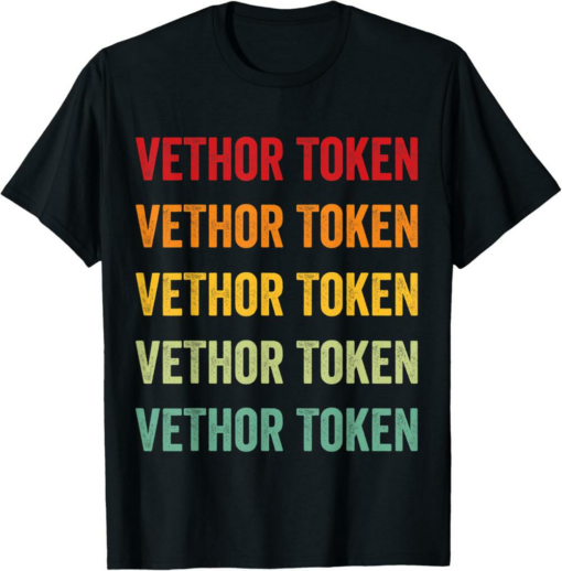 VeThor T-Shirt Token Crypto Rainbow Text Design