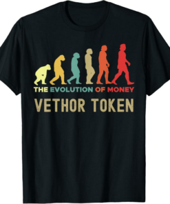 VeThor T-Shirt Token Crypto The Evolution of Money Caveman