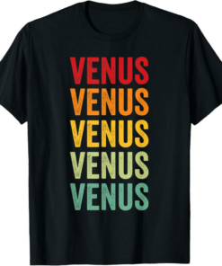 Venus T-Shirt Crypto Rainbow Text Design