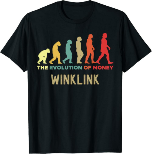 WINkLink T-Shirt Crypto The Evolution of Money Caveman