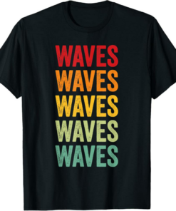 Waves T-Shirt Crypto Rainbow Text Design