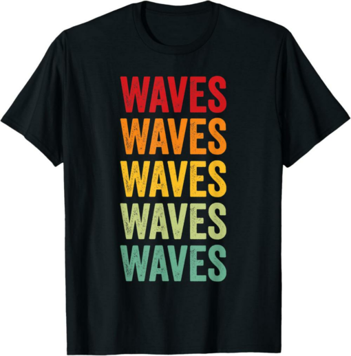 Waves T-Shirt Crypto Rainbow Text Design