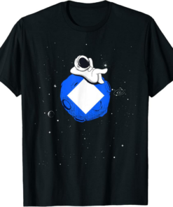 Waves T-Shirt Cryptocurrency Fun Relaxing Space Man On Moon