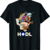 Waves T-Shirt Cryptocurrency Talk HODL Space Man On Toilet