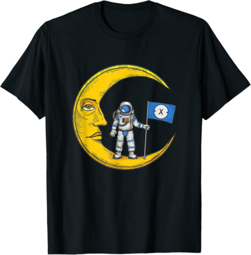 XDC T-Shirt Logo Crypto Flag On Moon To Hodl Bull Market