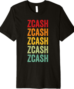 Zcash T-Shirt Crypto Rainbow Text Design