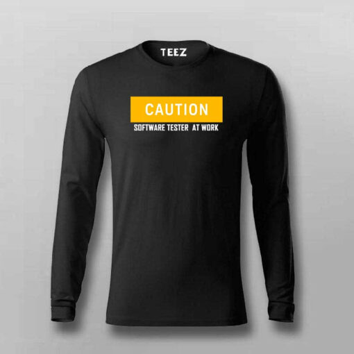 Caution Tester At Work Men’s T-Shirt – Enter If You Dare