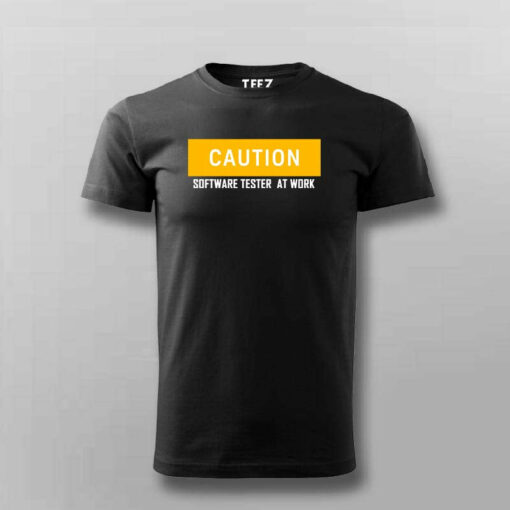 Caution Tester At Work Men’s T-Shirt – Enter If You Dare