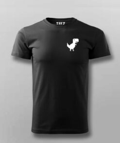Chrome Dino Chest Logo Mens Tee Trendy and Fun 3