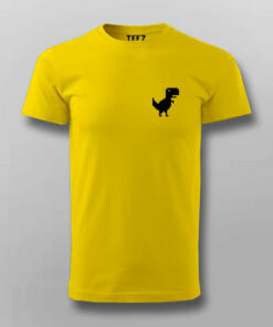 Chrome Dino Chest Logo Mens Tee Trendy and Fun 4