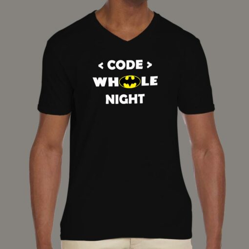 Code Whole Night Men’s T-Shirt – Programmer’s Midnight Oil