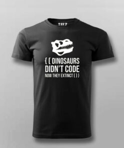 Code or Extinct Dino Mens T Shirt Evolution of Coders 3