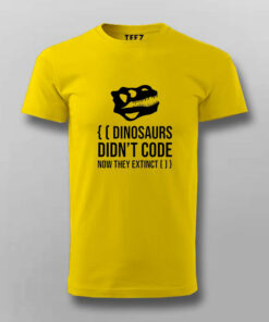 Code or Extinct Dino Mens T Shirt Evolution of Coders 4