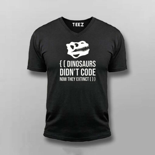 Code or Extinct Dino Men’s T-Shirt – Evolution of Coders