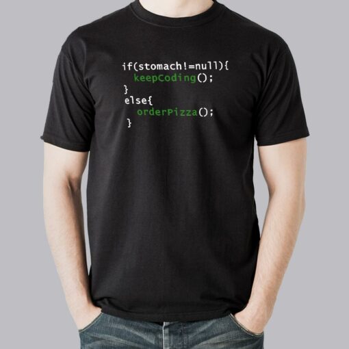 Code to Order Pizza T-Shirt – Programmer’s Feast