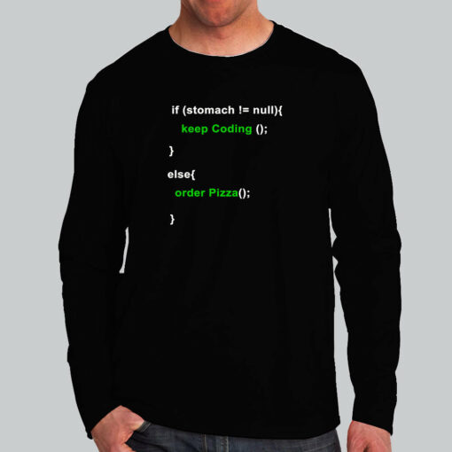 Code to Order Pizza T-Shirt – Programmer’s Feast