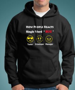Coding Bug Reaction Tee – Humor in the Chaos
