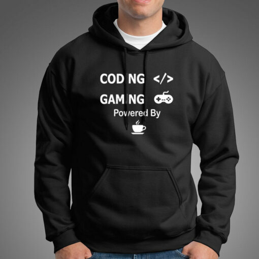 Coffee-Fueled Coding & Gaming T-Shirt – Power Up