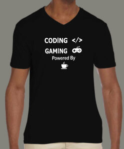 Coffee Fueled Coding Gaming T Shirt Power Up 4