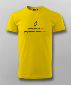 Computers Fast Programmers Slow Geek Tee 4
