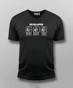 Developer Life Mens T Shirt Reality vs Perception 5