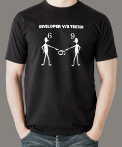 Developer Vs Tester T-Shirt – Code in Unity, Debug in Dispute